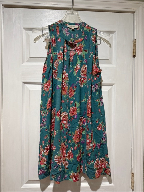 Onetheland Dresses & Skirts - Sleeveless Teal Floral Swing Dress